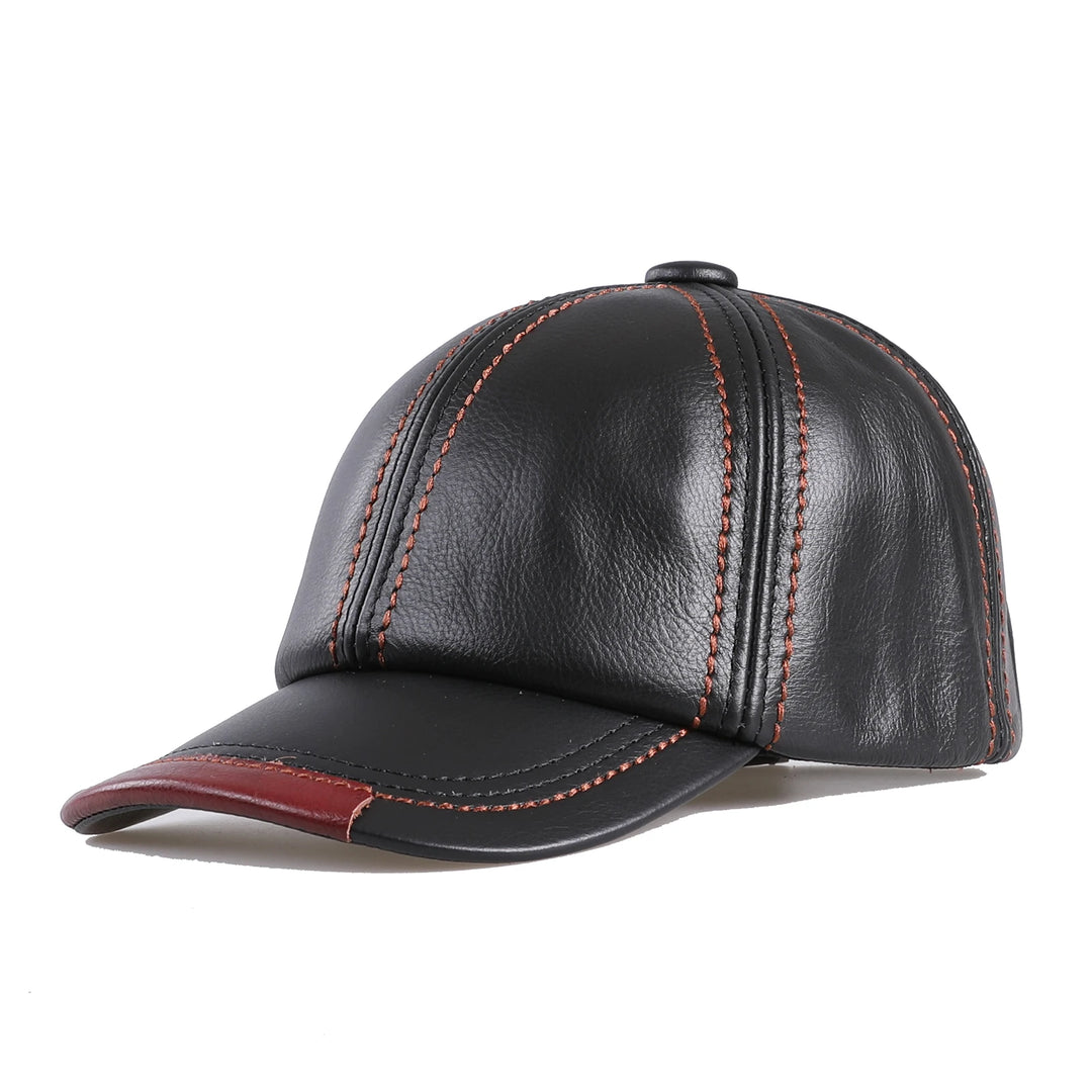 Real Cowhide Leather Men's Baseball Cap