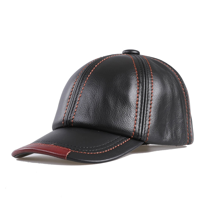 Real Cowhide Leather Men's Baseball Cap