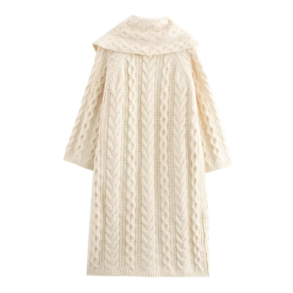 Refined Knitted Mid-Length Coat