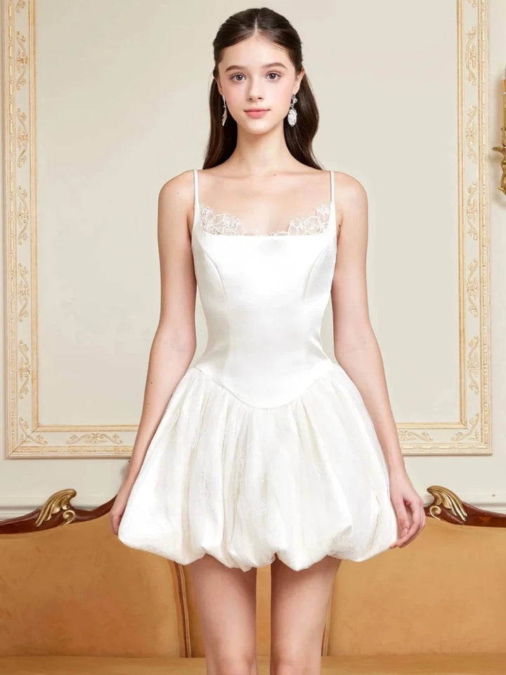 Stylish Puffy A-line Mini Dress