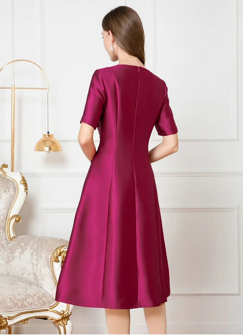 Sequined Embroidery Short Sleeve Party Dress