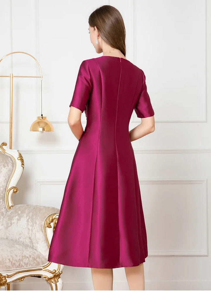 Sequined Embroidery Short Sleeve Party Dress