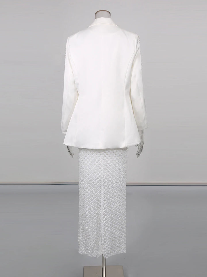 Courtly Spliced Bead Two-Pieces Skirt Set