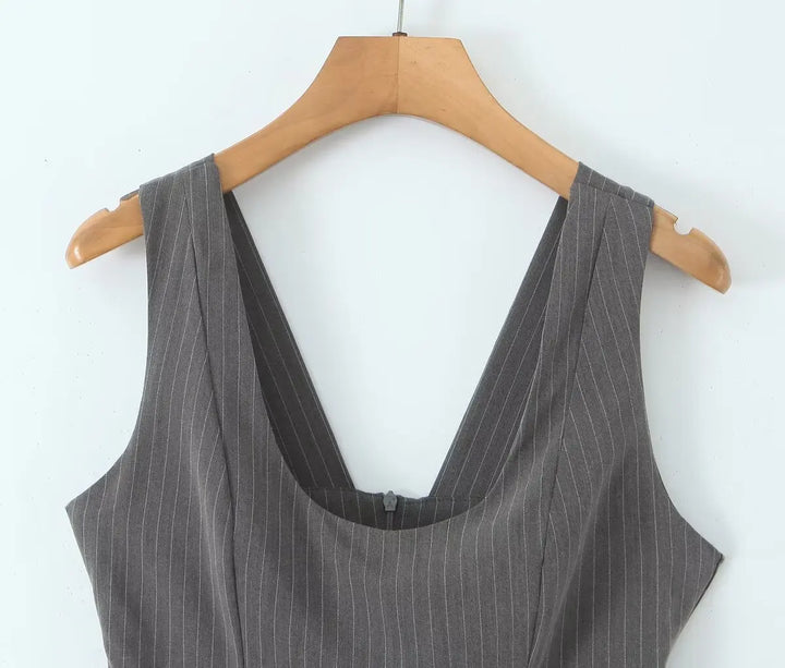 Stunning Striped Suspender Mini Dress