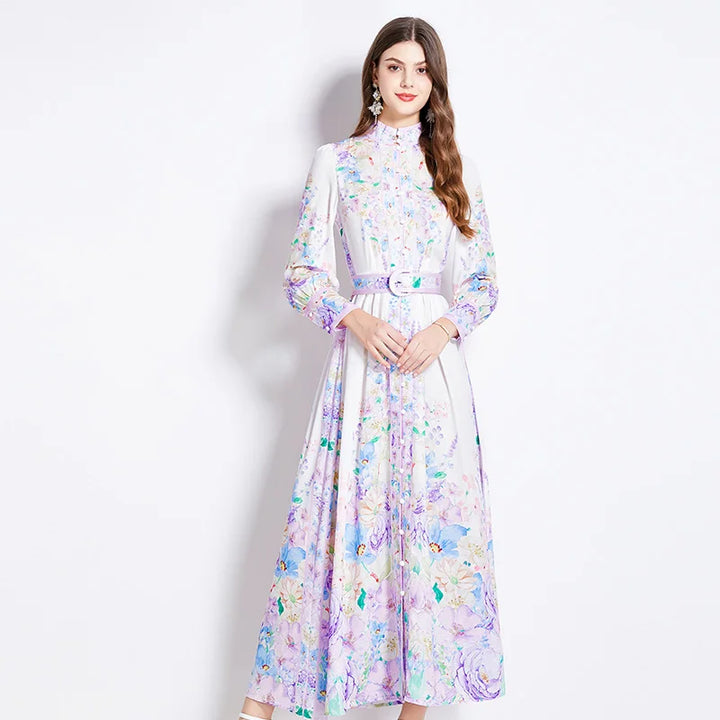 Casual Chic Floral Print Evening Dress