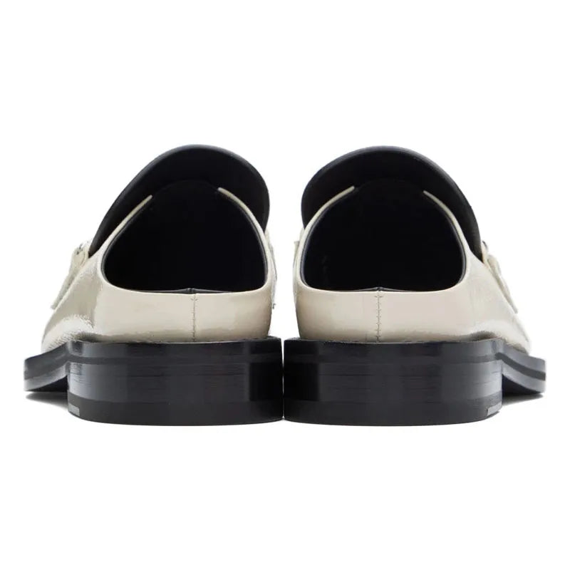 Flat Glossy Men’s Half Slippers