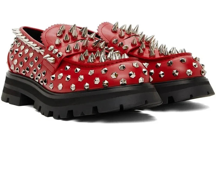Bold Studded Spike Rivets Loafers