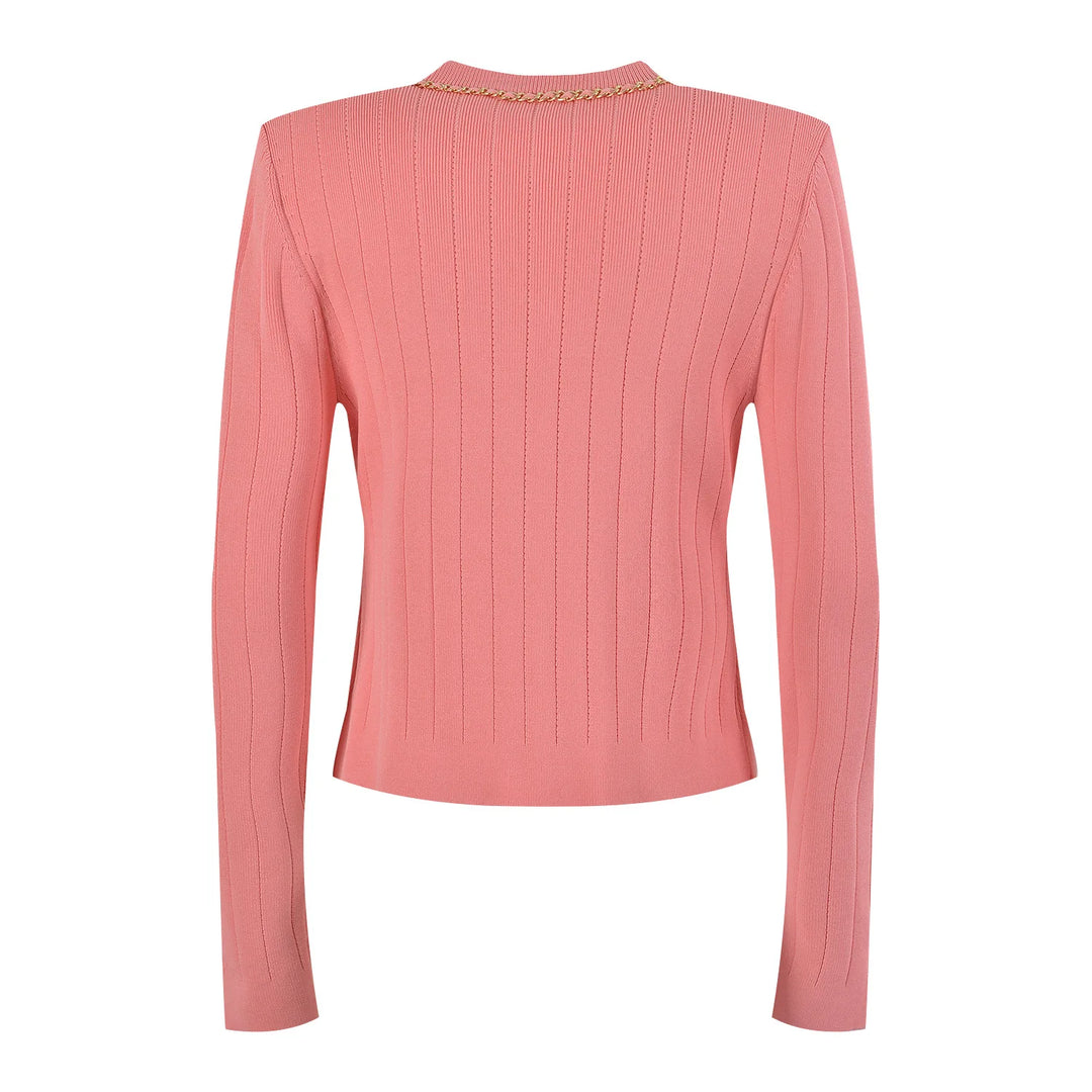 Stylish Chain Buckle Knitted Sweater