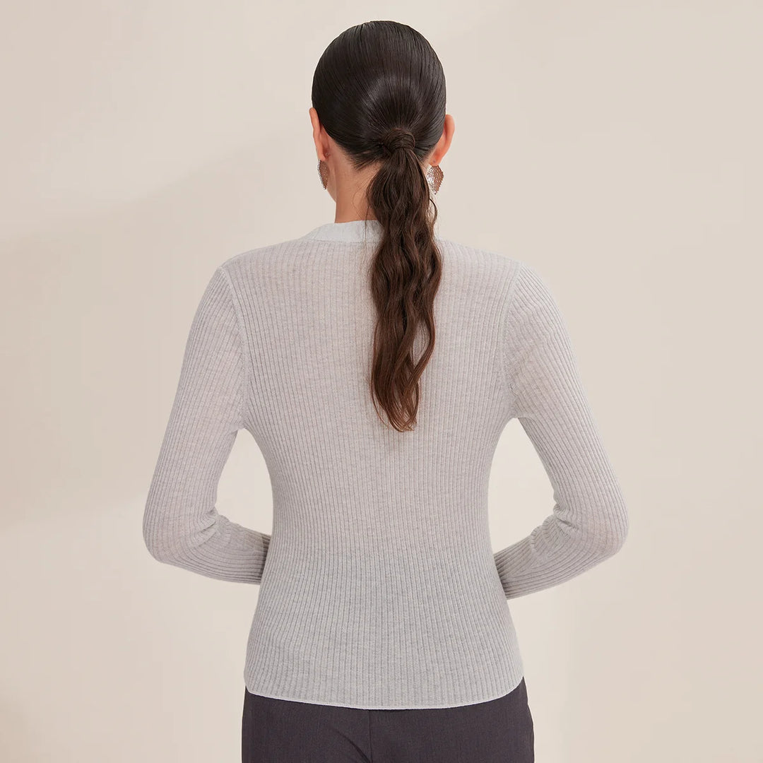 Stylish Ribbed Button-Front Cardigan