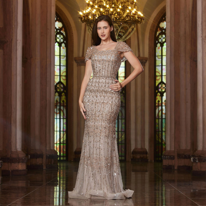 Elegant Arabic Style Evening Gown
