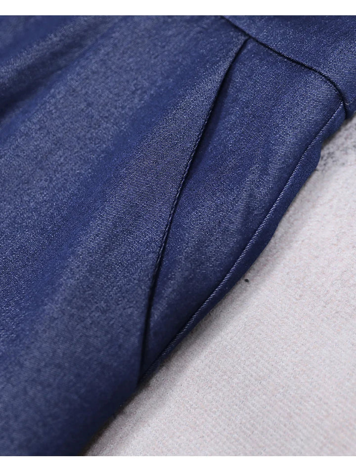 Loose Pockets Blue Jeans Skirt