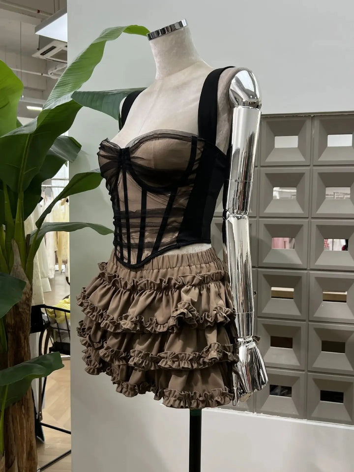 Luxury Lace Corset Two-Pcs Mini Cocktail Dress
