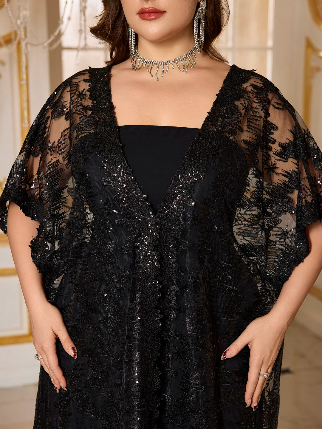 Refined Tube Top Cape Sleeves Dress