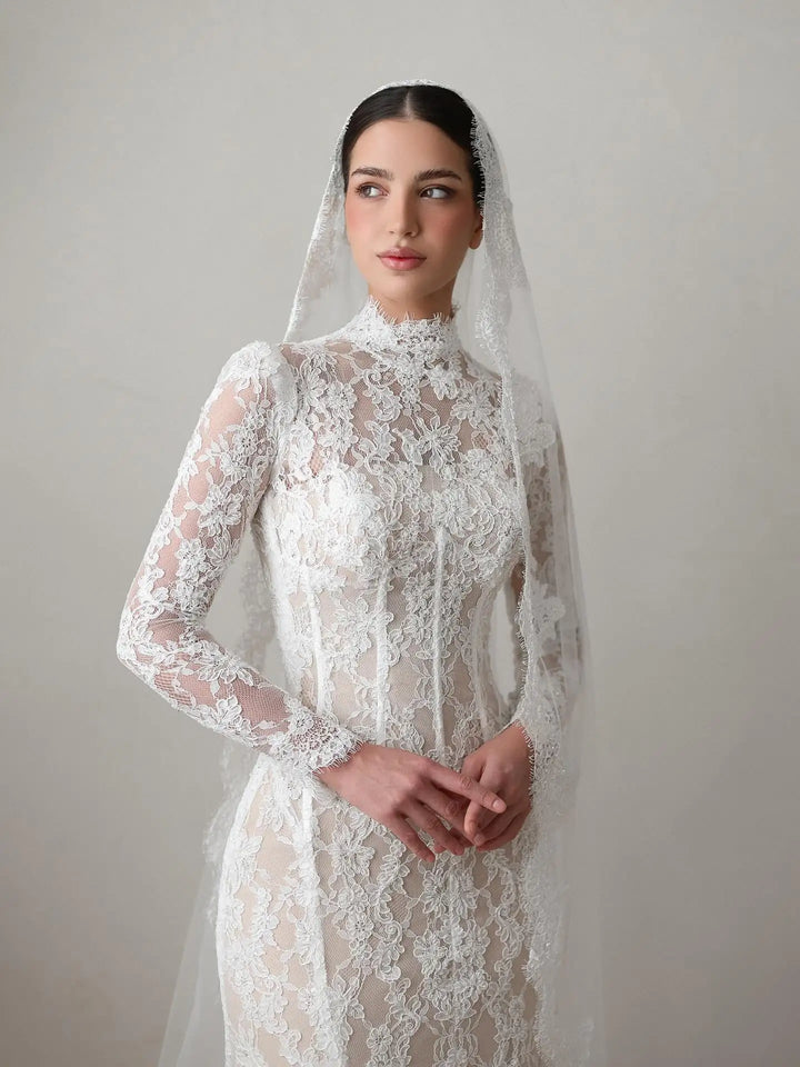 Timeless High Neck Mermaid Bridal Couture