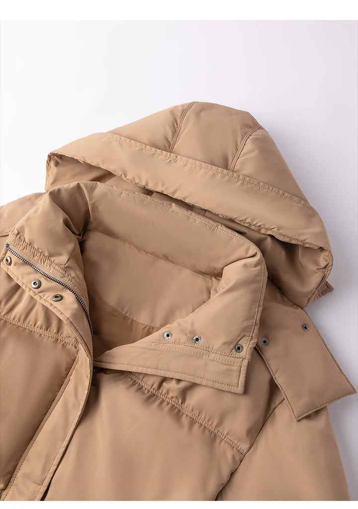 Puffer Long Coat With Detachable Cap