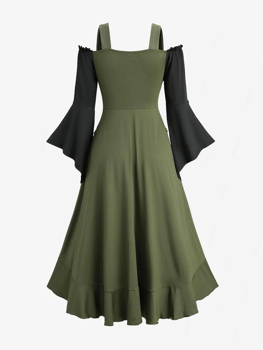 Artistic Flare Sleeves Women Plus Size Dress