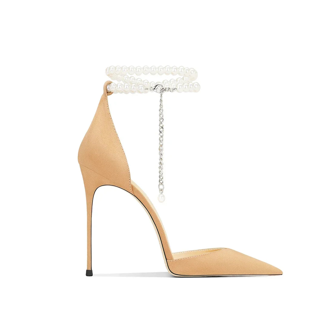 Stylish Pearl Straps High Heels