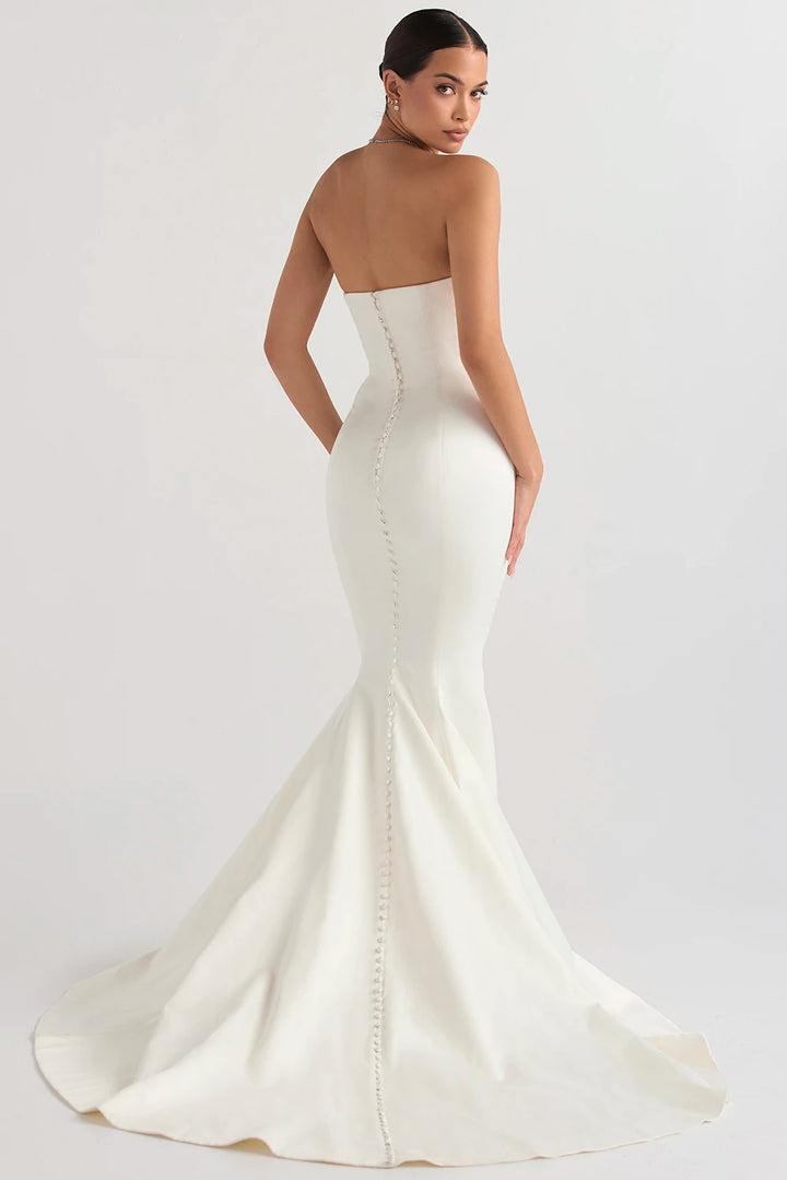 Stylish Sleeveless Sweep Train Bridal Gown