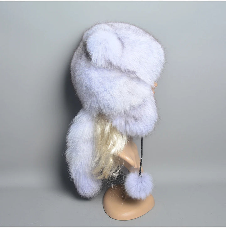 Luxury Hand-Knit Warm Fur Hat