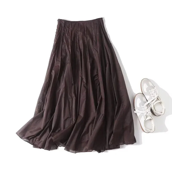 Luxury High-Waist Mesh Cotton Skirt