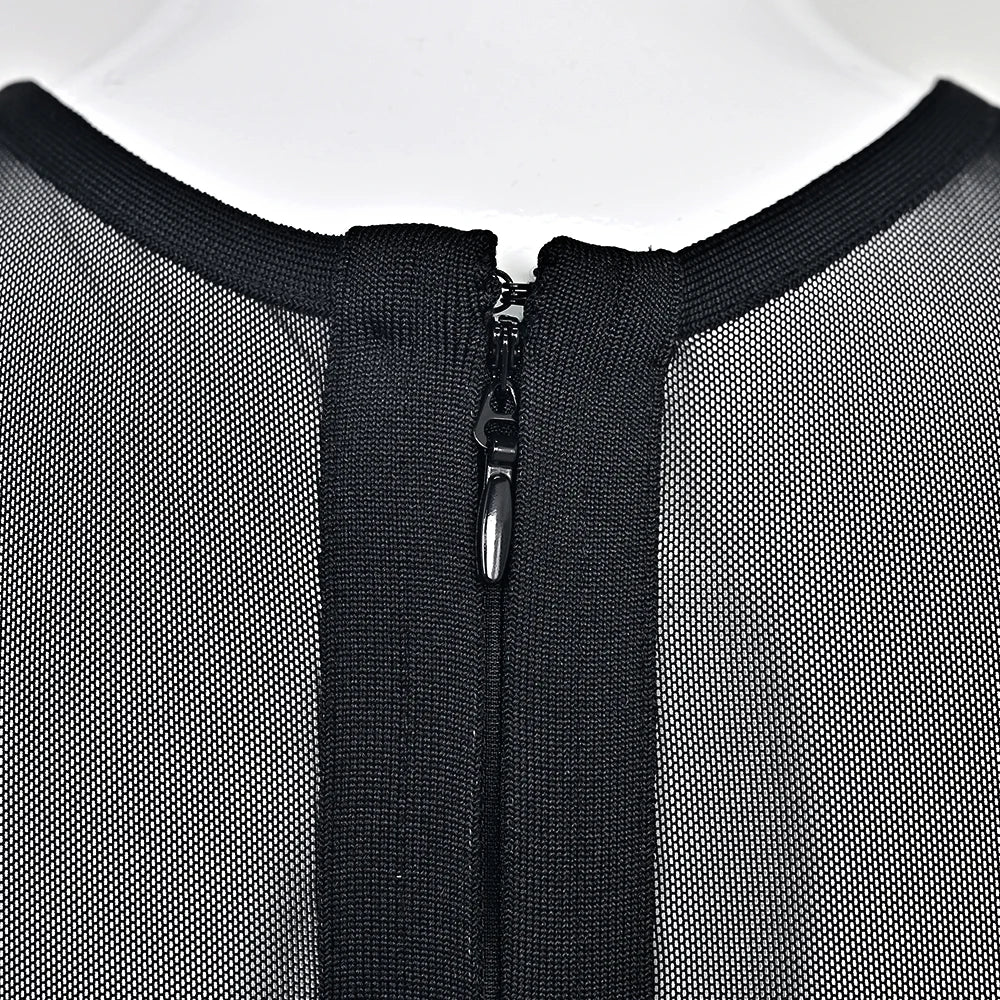 Trendy Mesh Bandage Party Dress