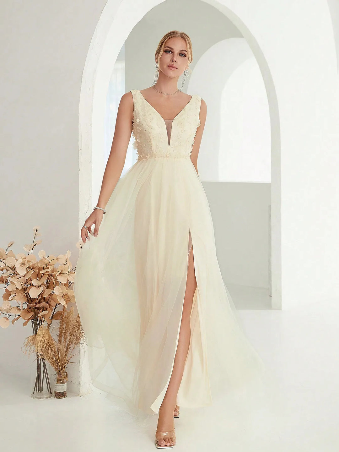 Stunning 3D Sequin Mesh Party Dress