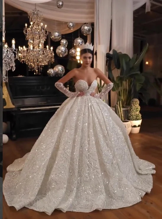 Exquisite Appliques A-Line Arabic Wedding Couture