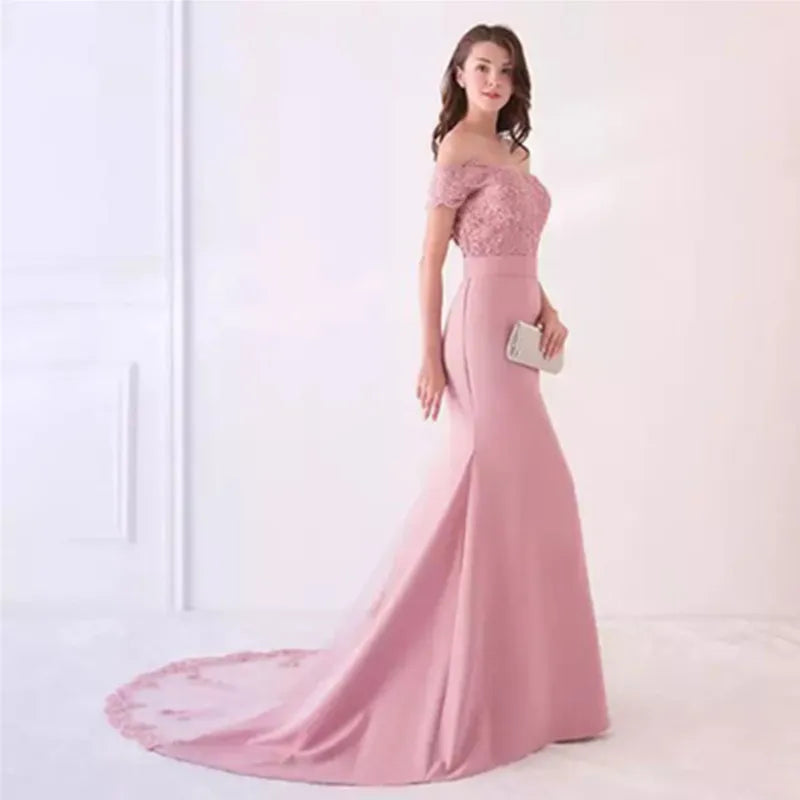Stunning Twill Sateen Evening Dress