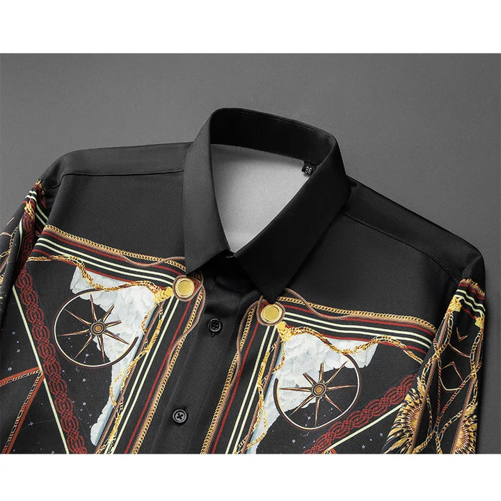 Handsome Long Sleeved Printed Shirt