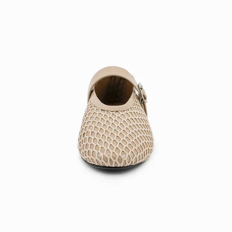 Mesh Round Toe Ballet Shoes