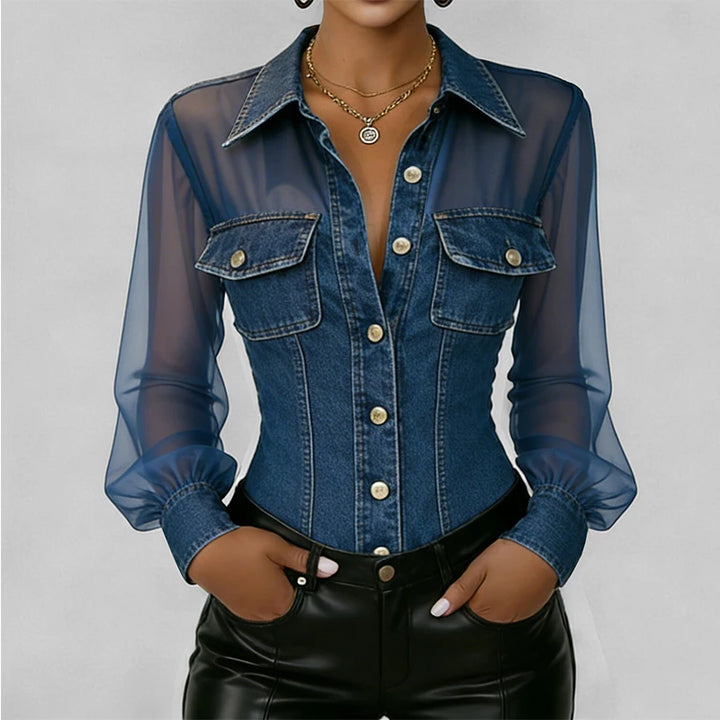 Elegant Button Down Denim Shirt