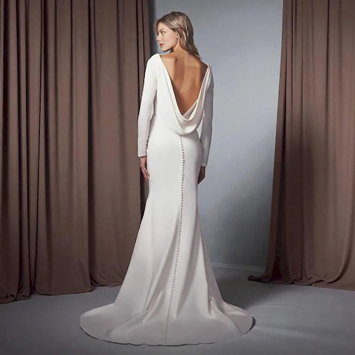 Refined Civil Long Sleeves Bridal Gown