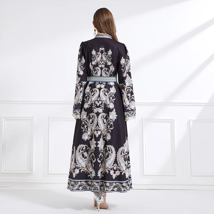 Effortlessly Stylish Standing Collar Maxi Dress