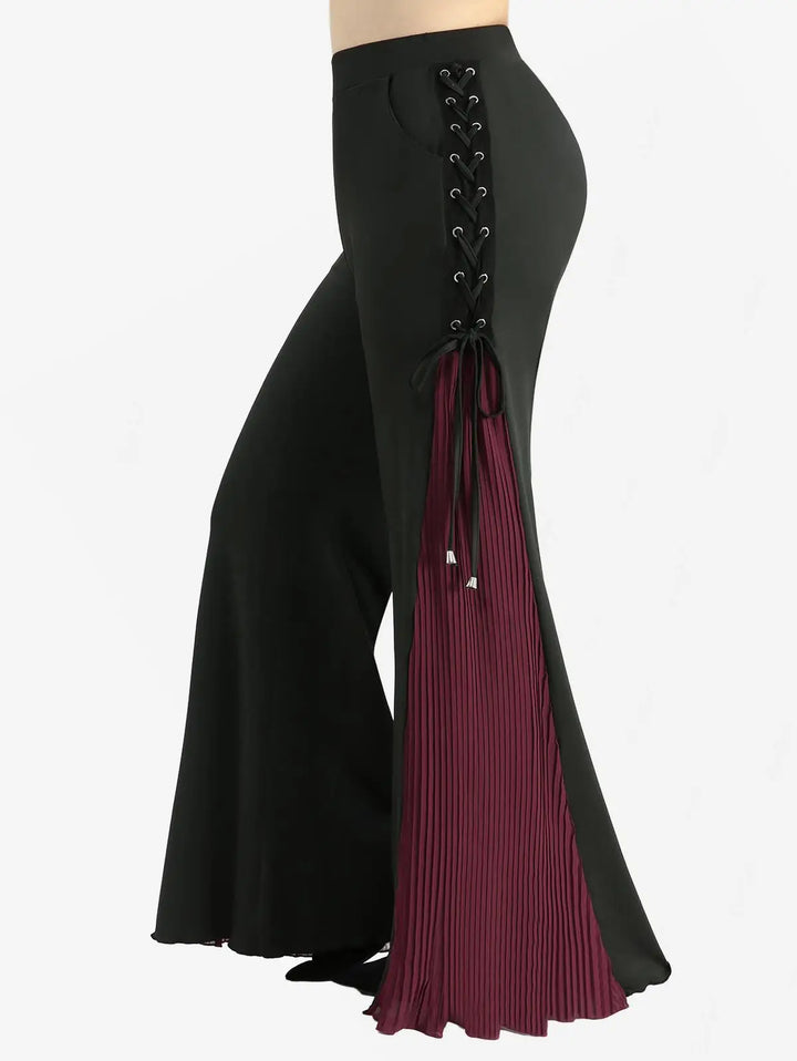 Stately Lace Up Pleated Pants