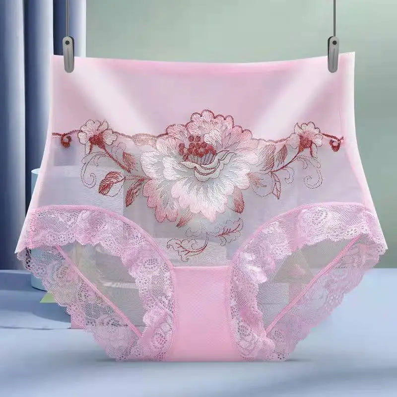 Comfortable Mesh Embroidered Underwear