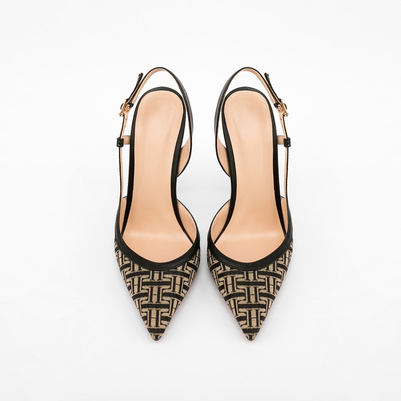 Black & White Plaid Stiletto Pointed Toe Shoes| All For Me Today