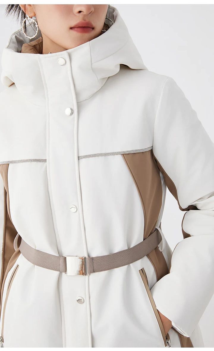 Stylish High-neck Goose Down Hooded