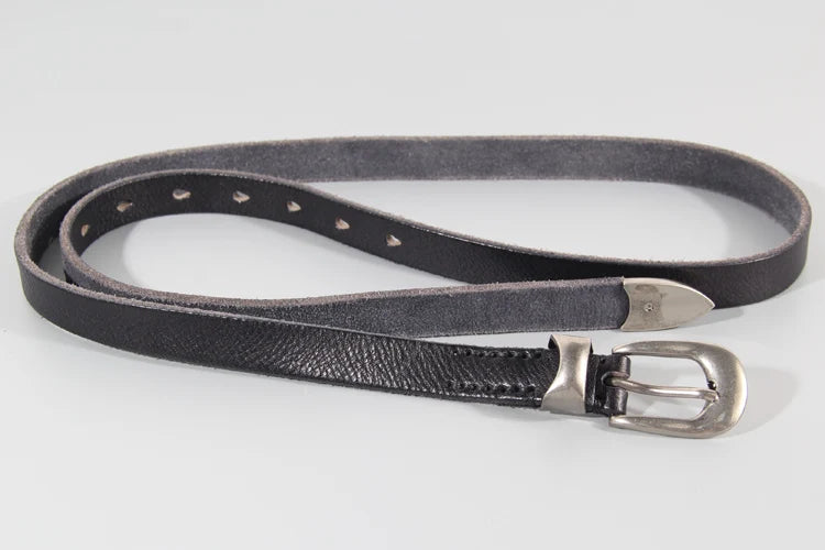 Stylish Soft Leather Narrow Belt