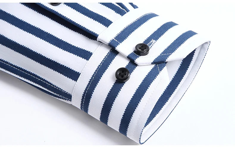 Turn-Down Collar Striped Print Shirt