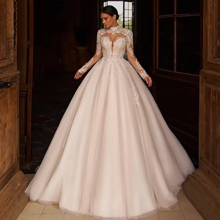 Magnificent Lace V-Neck Wedding Dress