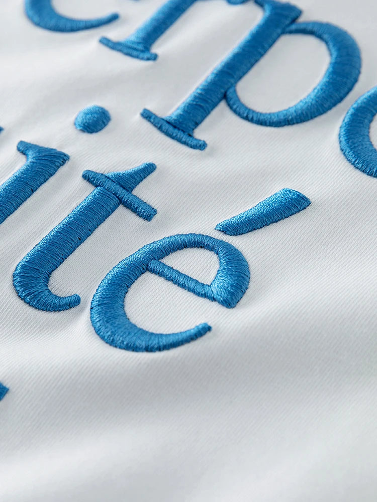 Embroidered Cool Letter Loose Fit T-Shirt