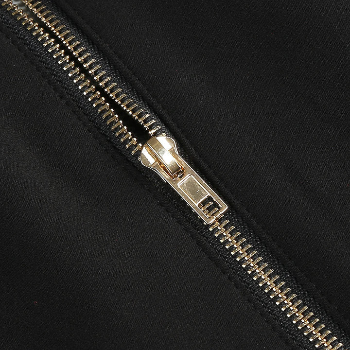 Black High-Neck Diamond Chain Party Dress