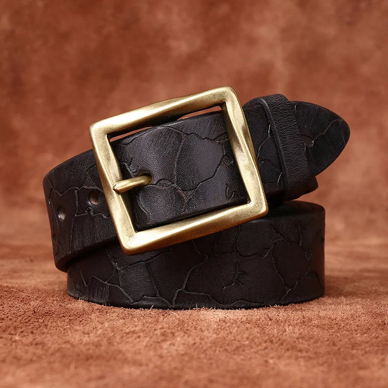 Trendy Ice Crack Cowhide Belt