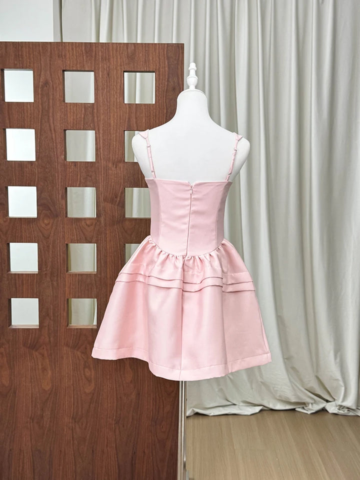Graceful Lace-up A-line Mini Dress