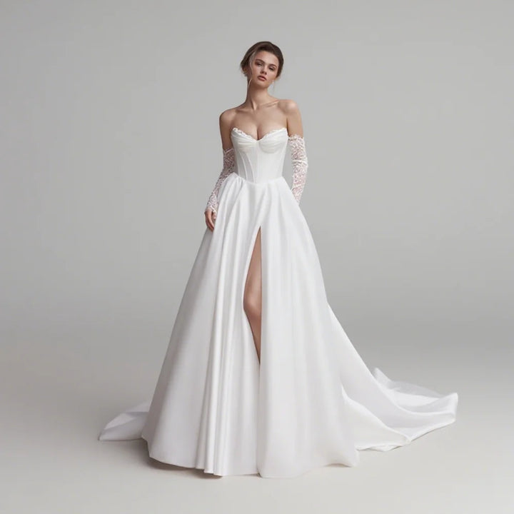 Ravishing Side Slit Wedding Dress