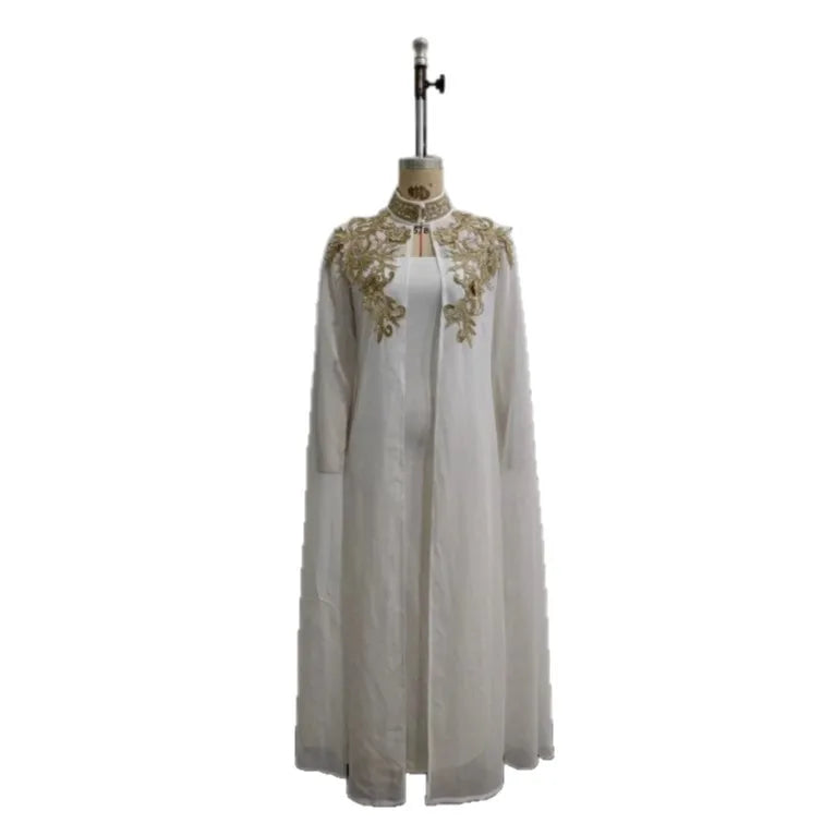 Refined Embroidery Two Piece Jalabiya Set