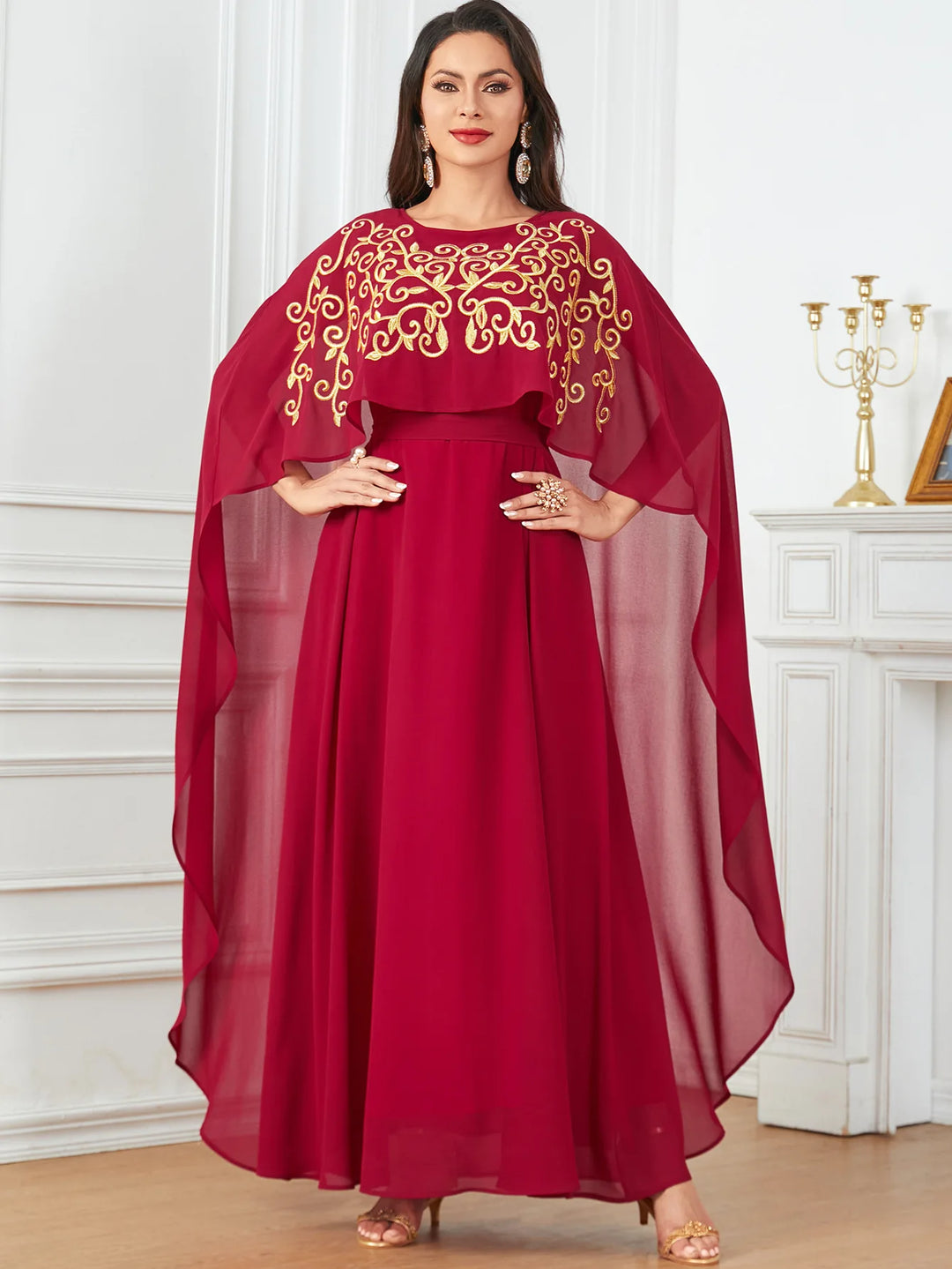 Embroidered Robe Kaftan Dress