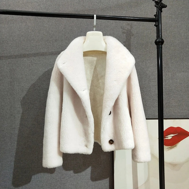 Delicate Wool Fur Short Coat