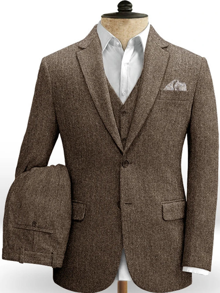 Vintage 3-Piece Single Breasted Tweed Suit