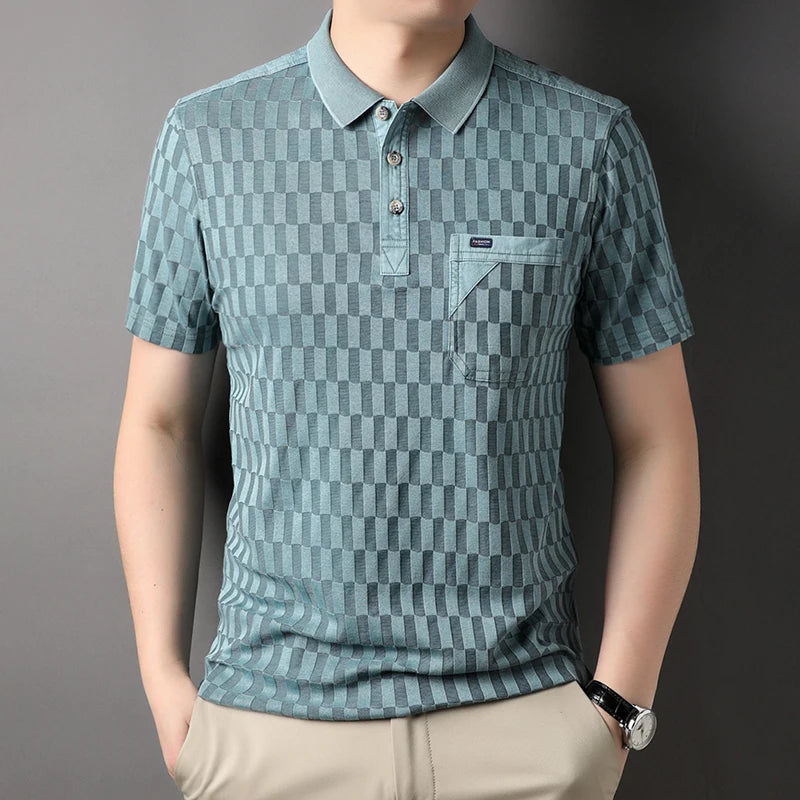 Allover Printed Men's Slim Fit Polo Tees